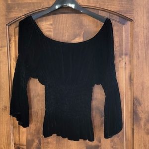 Black velvet cowgirl top